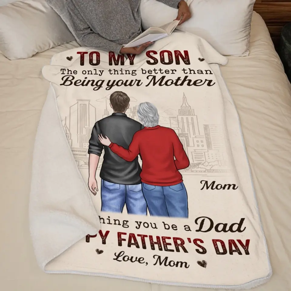 Watching You Be A Dad - Family Personalized Custom Blanket - Father's Day Gift For Son - Image 6