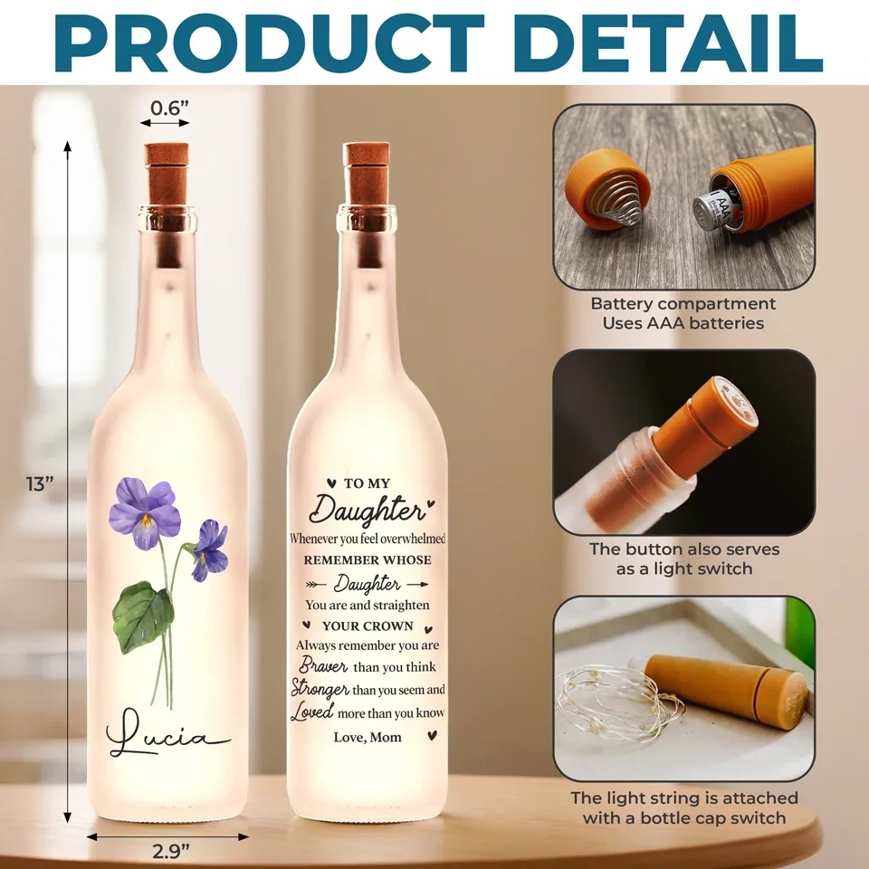 Watching You Grow Fills My Heart With Pride - Family Personalized Custom Bottle Lamp - Gift For Son, Daughter, Grandson, Granddaughter - Image 5