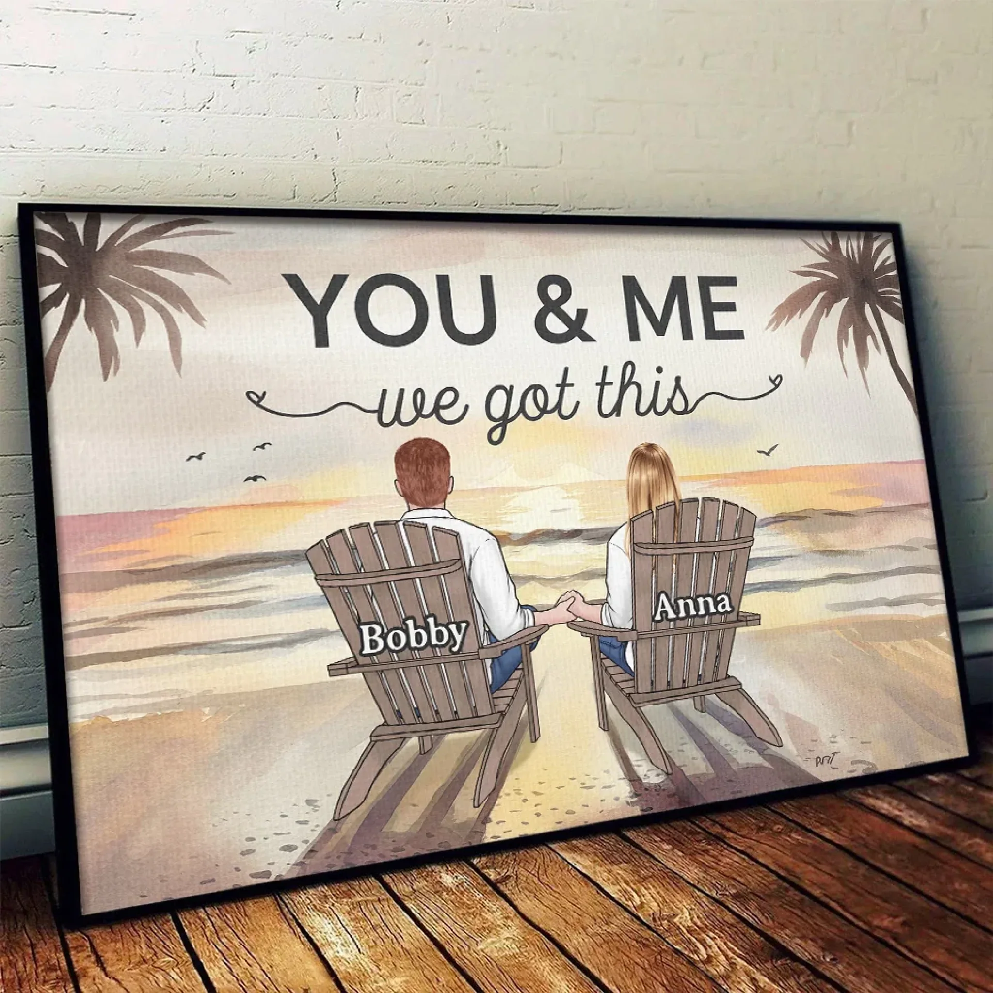 We Are A Team - Couple Personalized Custom Horizontal Poster - Gift For Husband Wife, Anniversary - Image 5