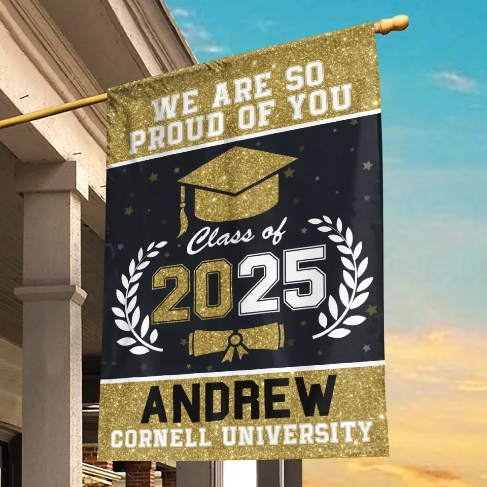 We Are So Proud Of You - Family Personalized Custom Flag - Graduation Gift For Family Members, Siblings, Brothers, Sisters - Image 5