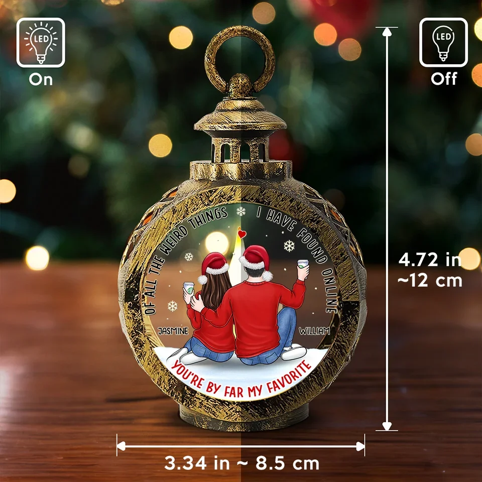 We Are Writing Our Love Story - Couple Personalized Custom Candlelight Lantern Ornament - Christmas Gift For Husband Wife, Anniversary - Image 5
