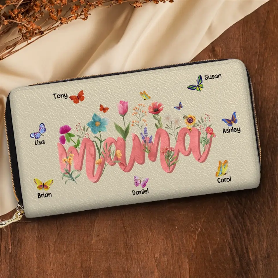 We Have The Best Mommy Ever - Family Personalized Custom Leather Long Wallet - Mother's Day, Gift For Mom, Grandma - Image 3