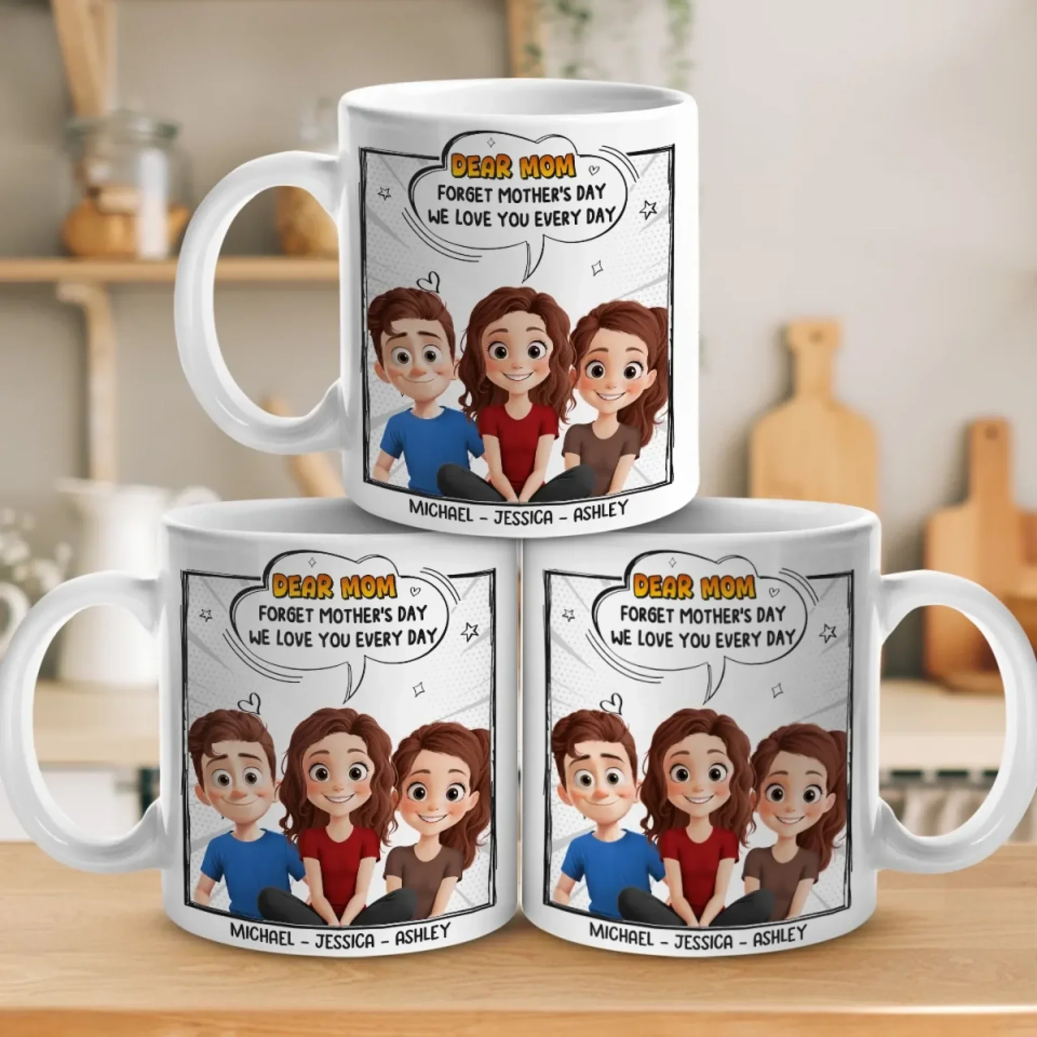 We Love You More Than Brunch And Hugs Combined - Family Personalized Custom Mug - Mother's Day, Gift For Mom, Grandma - Image 4