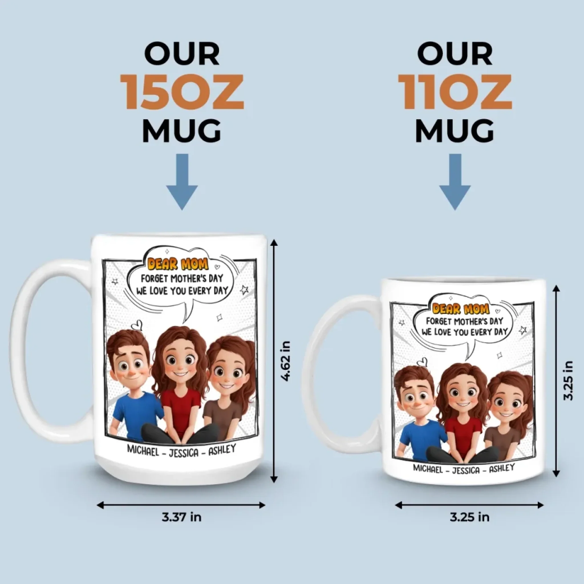 We Love You More Than Brunch And Hugs Combined - Family Personalized Custom Mug - Mother's Day, Gift For Mom, Grandma - Image 5
