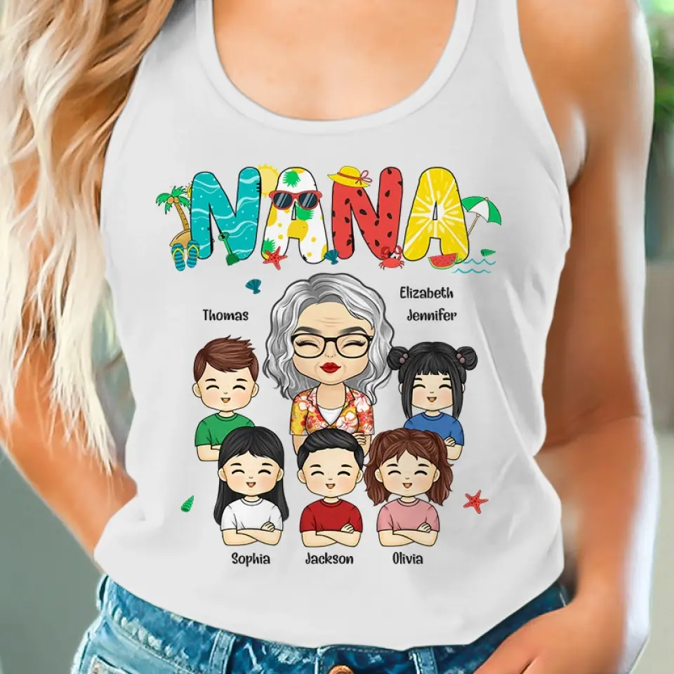 We Love You More Than You Will Ever Know - Family Personalized Custom Racer Back Tank Top - Gift For Mom, Grandma - Image 3