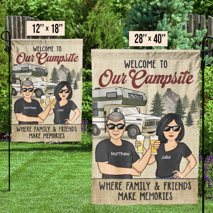 Welcome To Our Campsite Vintage - Personalized Flag - Gift For Camping Lovers - Image 2