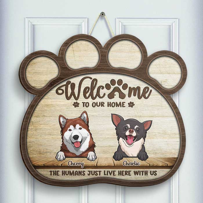 Welcome To Our Home - Personalized Shaped Door Sign - Image 3