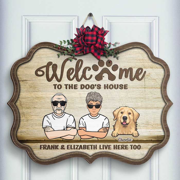 Welcome To The Dog's House - Gift For Dog Lovers - Personalized Shaped Door Sign - Image 3