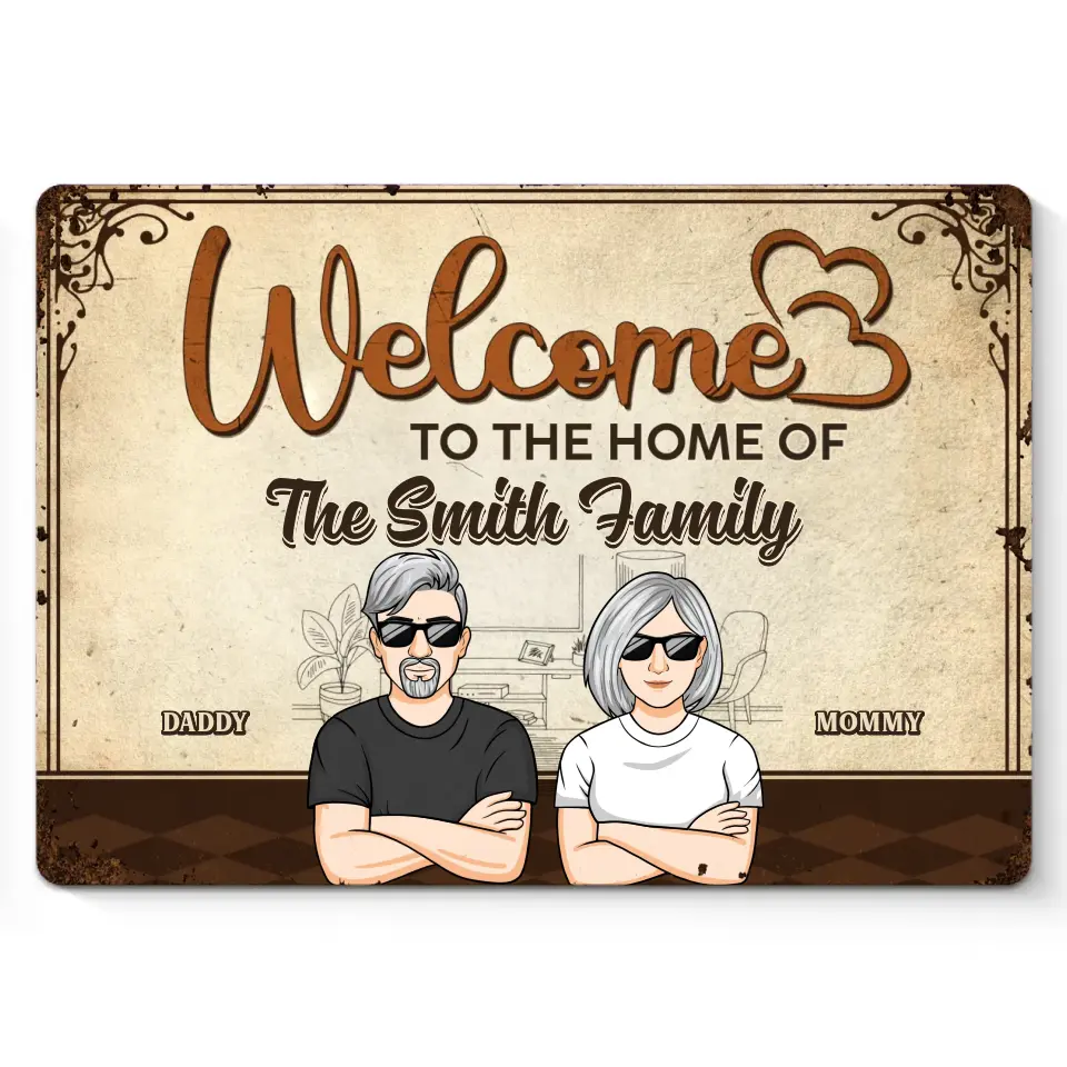 Welcome To The Home Of - Family Personalized Custom Home Decor Metal Sign - House Warming Gift For Family Members - Image 2