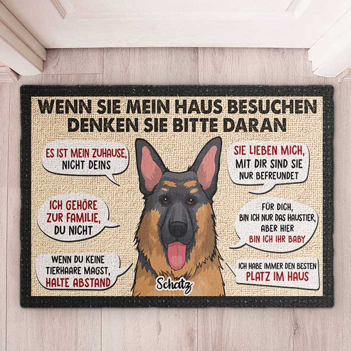 Wenn Sie Mein/Unser Haus Besuchen, Denken Sie Bitte Daran - Personalized Decorative Mat German - Image 3