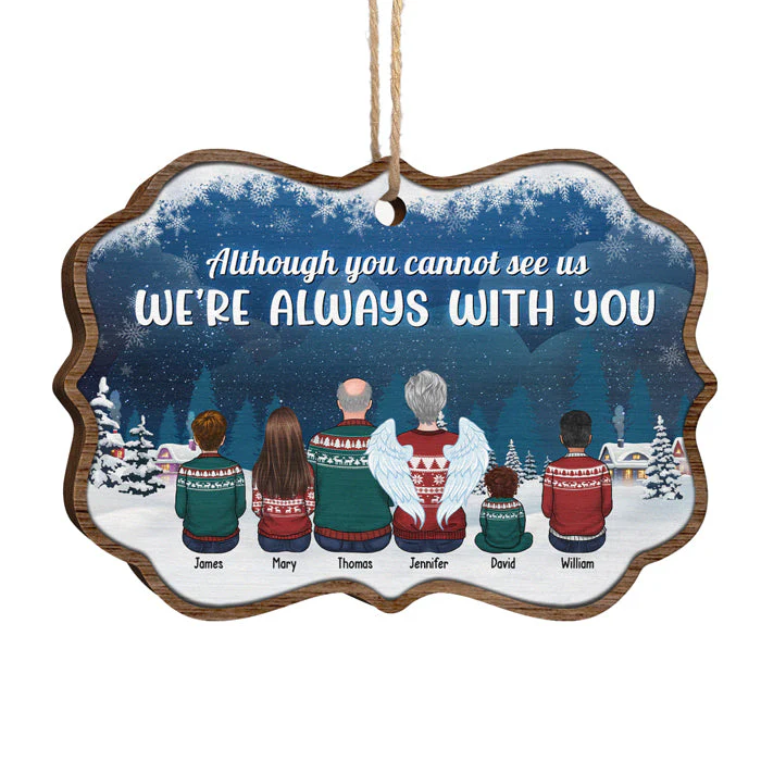 We're Always With You - Personalized Custom Benelux Shaped Wood Christmas Ornament - Memorial Gift, Sympathy Gift, Christmas Gift - Image 2