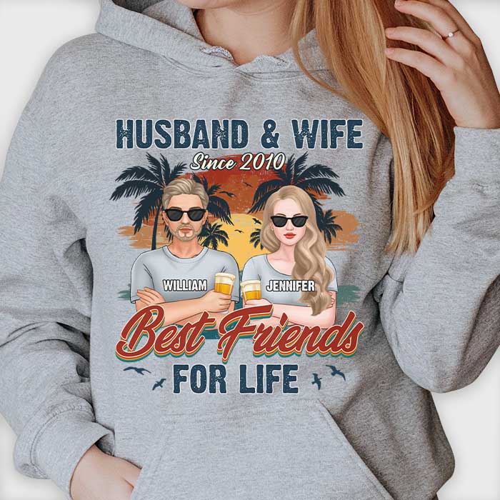 We're Best Friends For Life - Personalized Unisex T-shirt, Hoodie, Sweatshirt - Gift For Couple, Husband Wife, Anniversary, Engagement, Wedding, Marriage Gift - Image 2