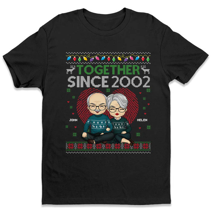 We've Been Together Since That Year - Couple Personalized Custom Unisex T-shirt, Hoodie, Sweatshirt - Christmas Gift For Husband Wife, Anniversary - Image 2