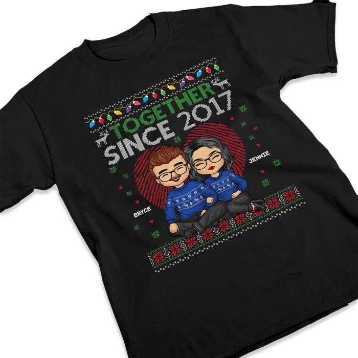 We've Been Together Since That Year - Couple Personalized Custom Unisex T-shirt, Hoodie, Sweatshirt - Christmas Gift For Husband Wife, Anniversary - Image 3