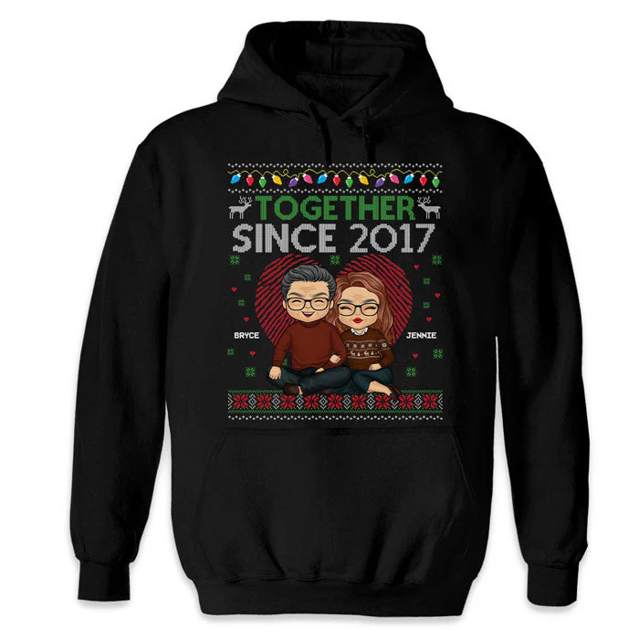 We've Been Together Since That Year - Couple Personalized Custom Unisex T-shirt, Hoodie, Sweatshirt - Christmas Gift For Husband Wife, Anniversary - Image 5