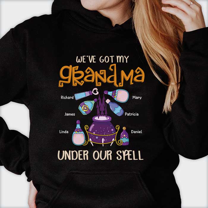 We've Got My Nana Under Our Spell - Personalized Unisex T-shirt, Hoodie, Sweatshirt - Gift For Grandma, Grandparents, Halloween Gift - Image 2