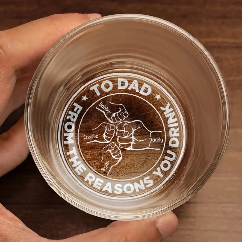 What Dad Really Wants Is A Nap - Family Personalized Custom Whiskey Glass - Father's Day, Gift For Dad, Grandpa - Image 4