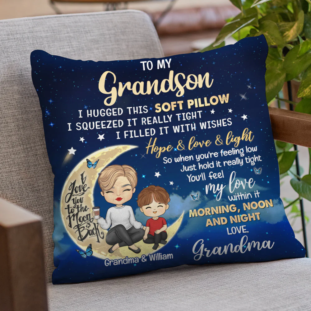 When You're Feeling Low Just Hold It Really Tight - Family Personalized Custom Pillow - Gift From Grandma - Image 3