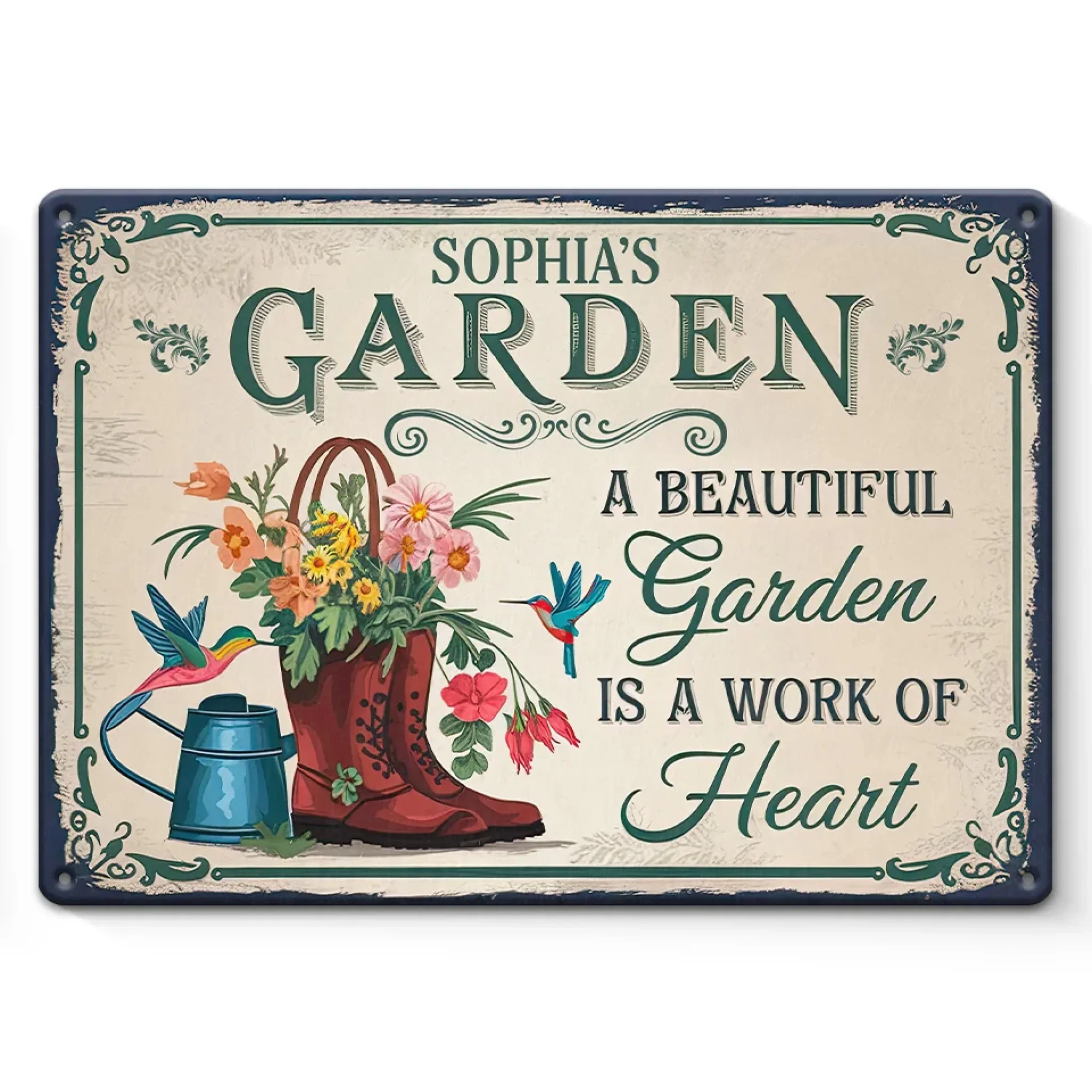 Where Flowers Bloom, So Does Hope - Family Personalized Custom Home Decor Metal Sign - Gift For Yourself, Best Friends, Siblings, Family Members