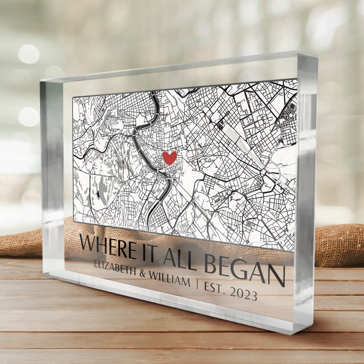 Where It All Began - Couple Personalized Custom Rectangle Shaped Acrylic Plaque - Gift For Husband Wife, Anniversary - Image 2