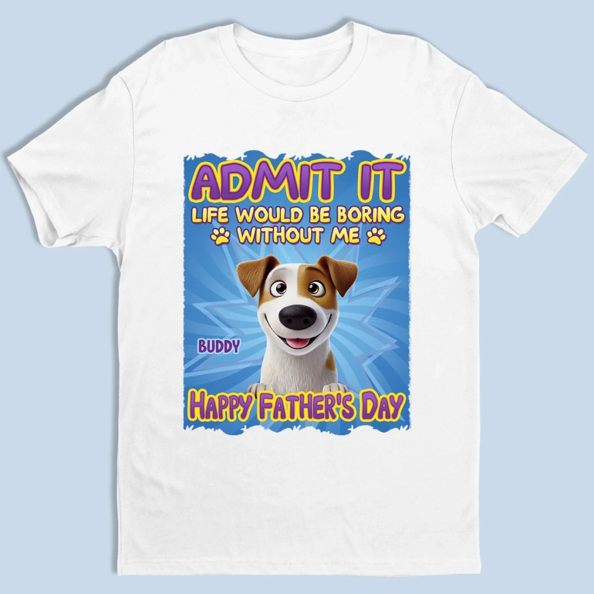 Whispers Of Love In Blue - Dog & Cat Personalized Custom Unisex T-shirt, Premium T-shirt, Hoodie - Father's Day, Gift For Dad, Pet Owners, Pet Lovers