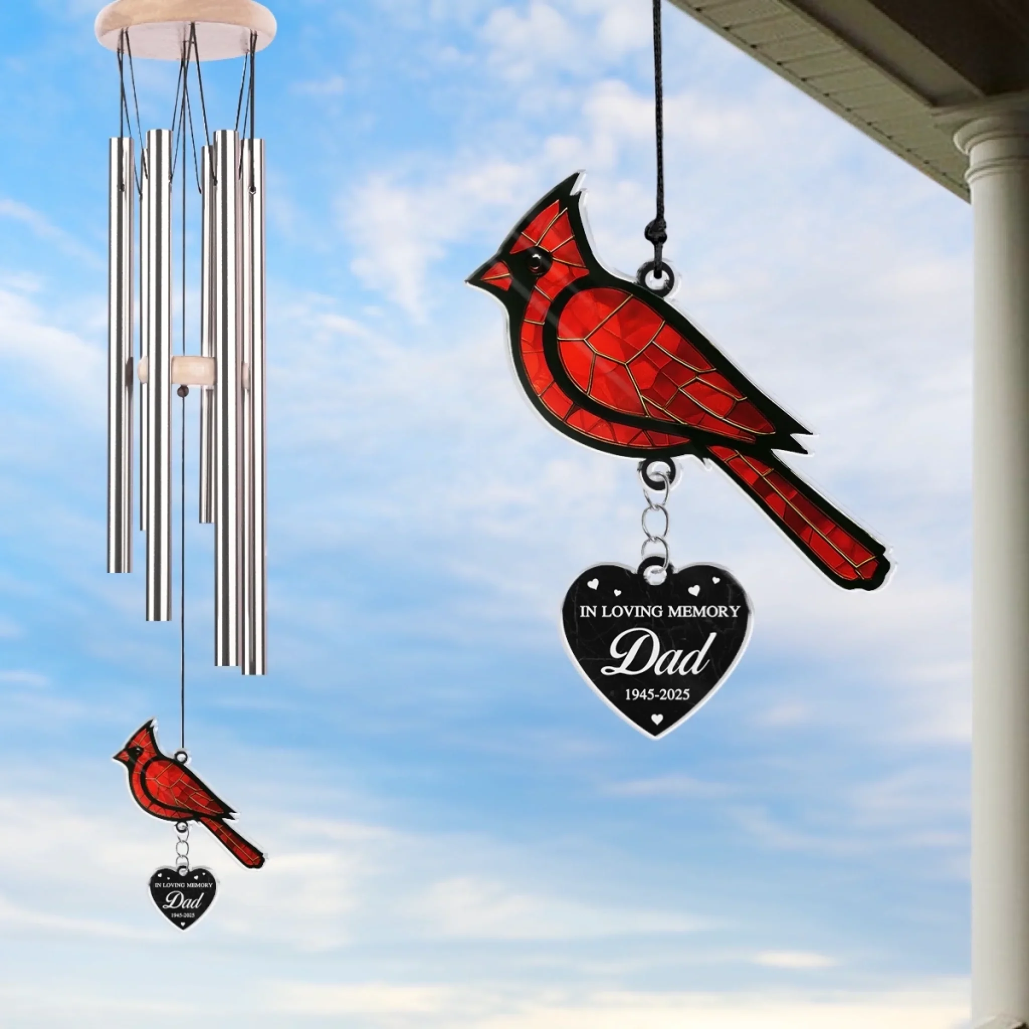 Wind Chime With Acrylic Charms - Personalized Memorial Sympathy Gifts For Loss Of Mom, Dad - In Loving Memory, Sympathy Gifts for Loss Of Loved One - Image 3