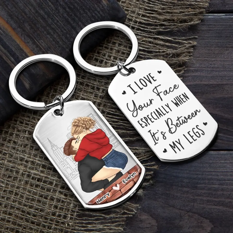 With You, Every Moment Is A Fairytale - Couple Personalized Custom Keychain - Gift For Husband Wife, Anniversary - Image 4