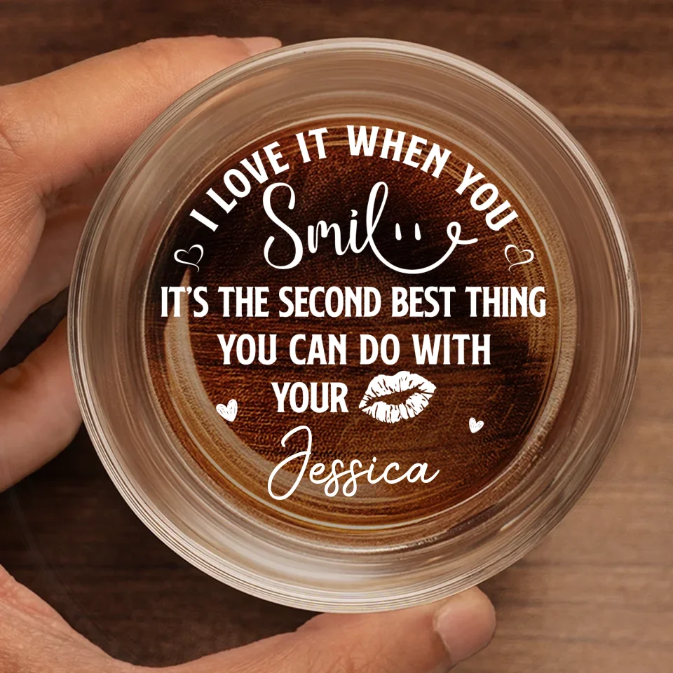 With You, Love Feels Easy - Couple Personalized Custom Whiskey Glass - Gift For Husband Wife, Anniversary - Image 2