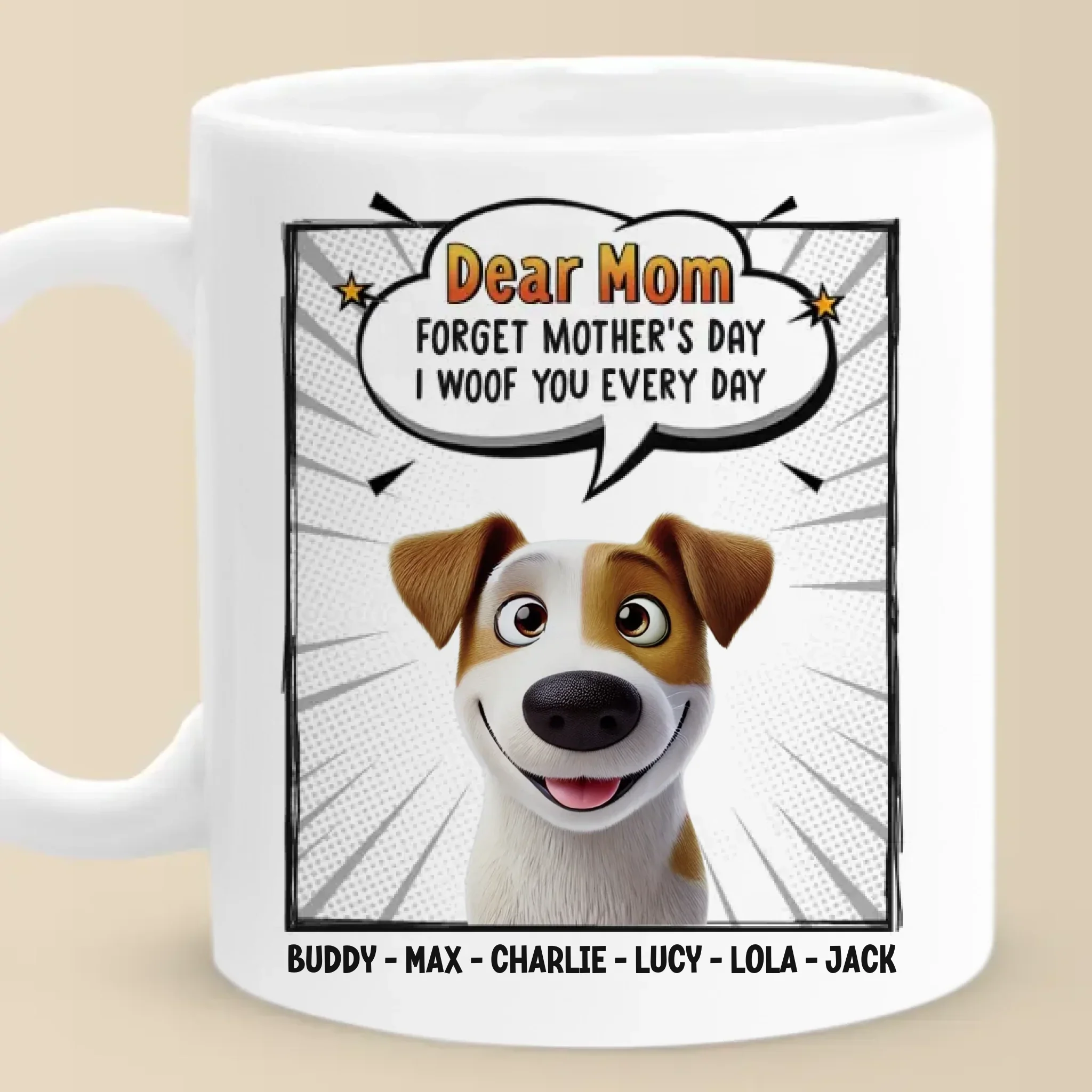 Woof You Forever, Mom - Dog Personalized Custom Mug - Mother's Day, Gift For Pet Owners, Pet Lovers - Image 2