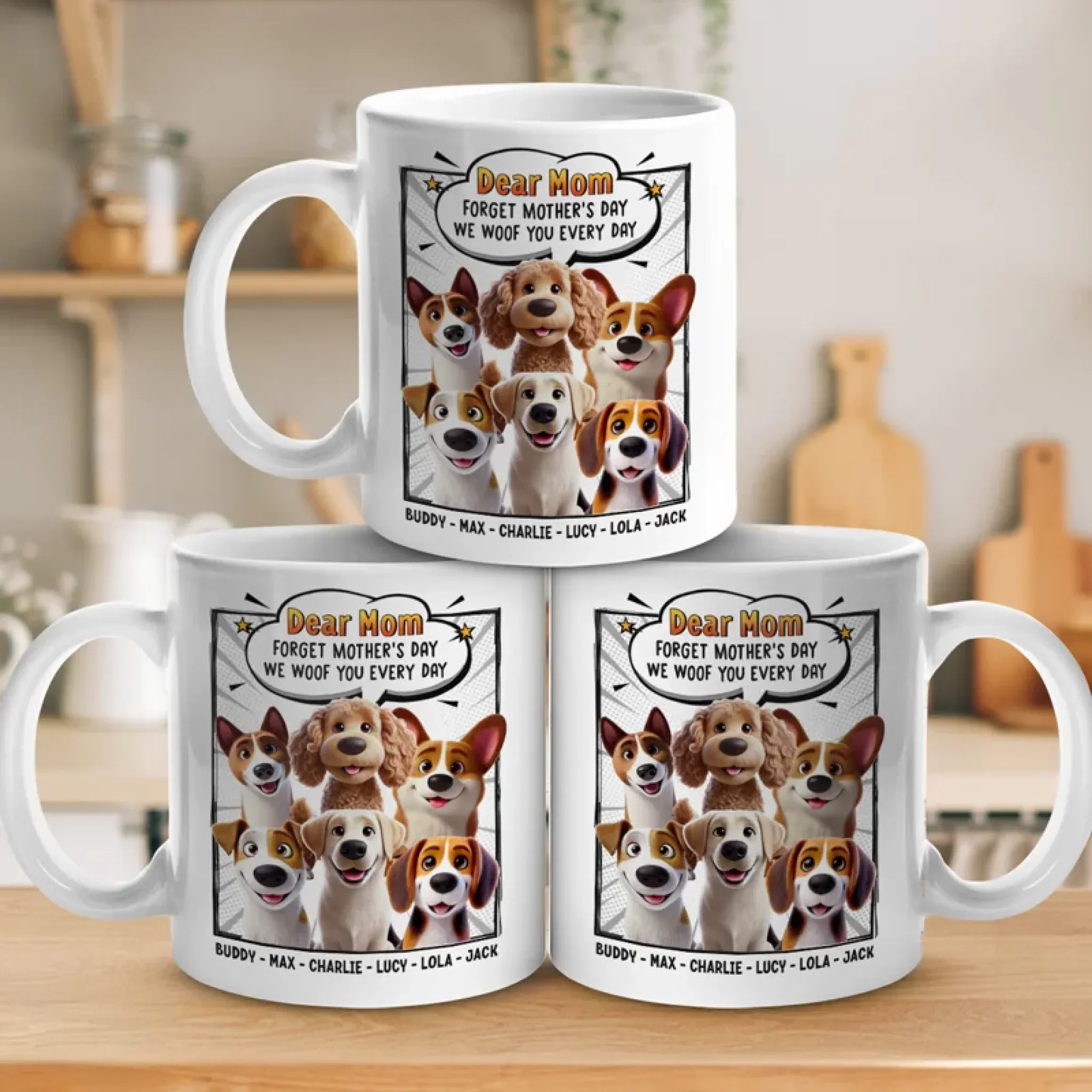 Woof You Forever, Mom - Dog Personalized Custom Mug - Mother's Day, Gift For Pet Owners, Pet Lovers - Image 5