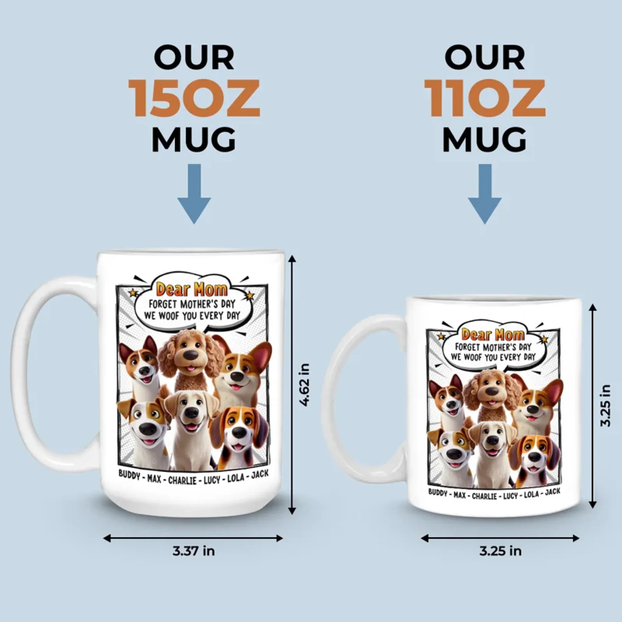 Woof You Forever, Mom - Dog Personalized Custom Mug - Mother's Day, Gift For Pet Owners, Pet Lovers - Image 6