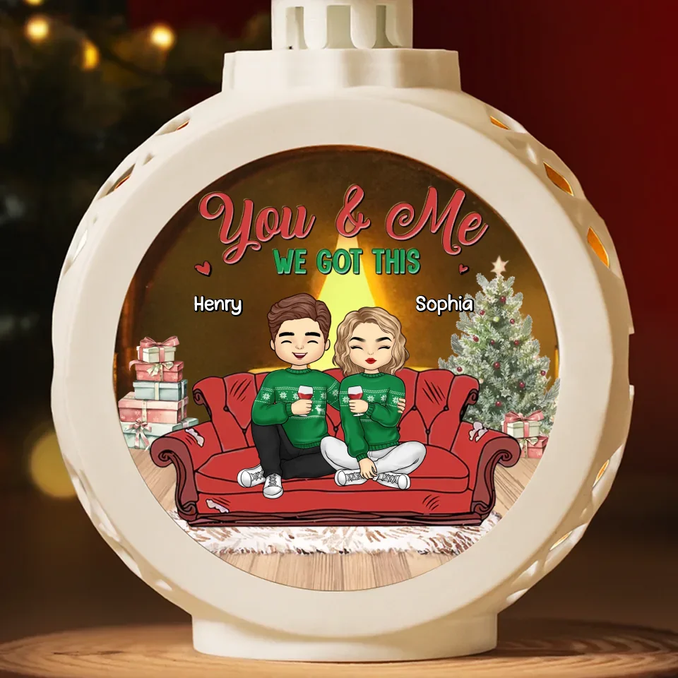 You And Me And The Fur Babies - Dog & Cat Personalized Custom Candlelight Lantern Ornament - Christmas Gift For Couple, Husband Wife, Pet Owners, Pet Lovers - Image 3