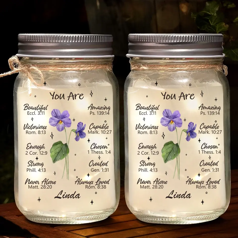You Are Always Loved - Bestie Personalized Custom Mason Jar Light - Gift For Best Friends, BFF, Sisters - Image 3