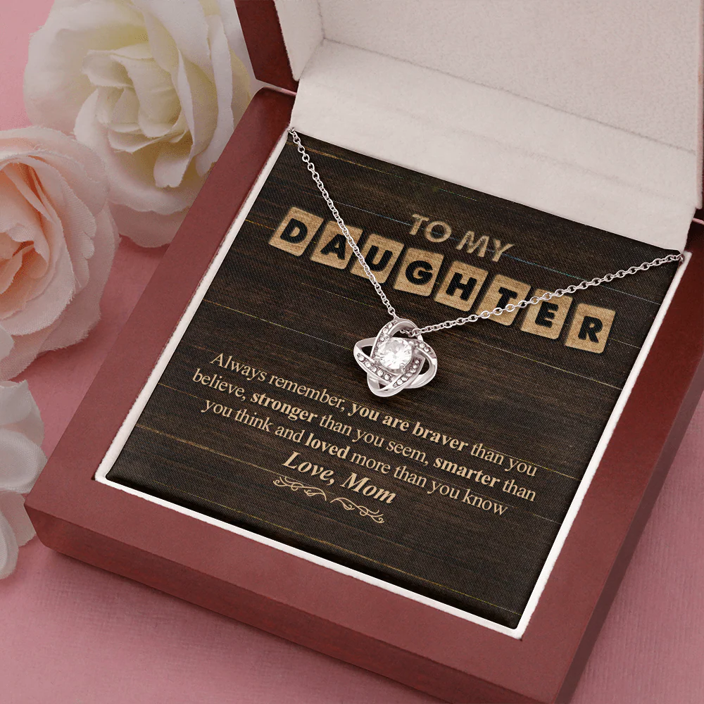 You Are Loved More Than You Know - Mom To Daughter, Love Knot Necklace - Image 2