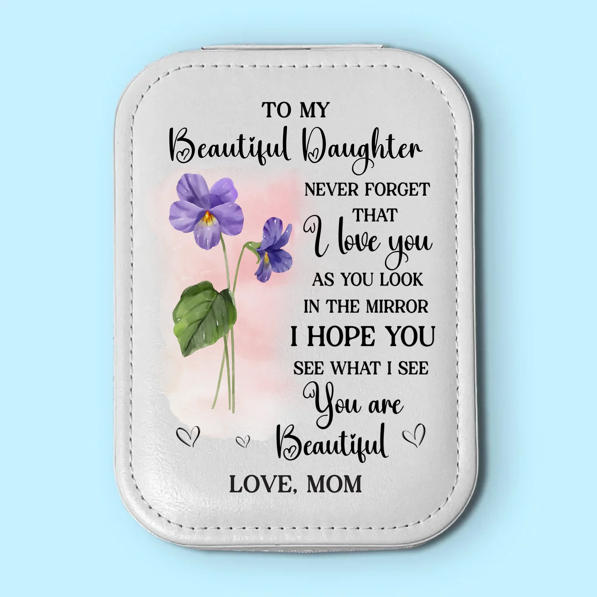 You Are My Beautiful Daughter - Family Personalized Custom Jewelry Box LED Makeup - Gift For Mom, Daughter - Image 2