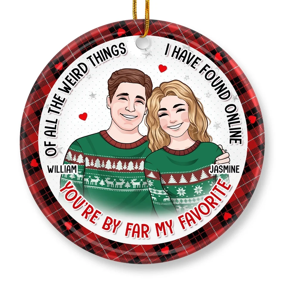 You Are My Perfect Gift - Couple Personalized Custom Ornament - Ceramic Round Shaped - Christmas Gift For Husband Wife, Anniversary - Image 4