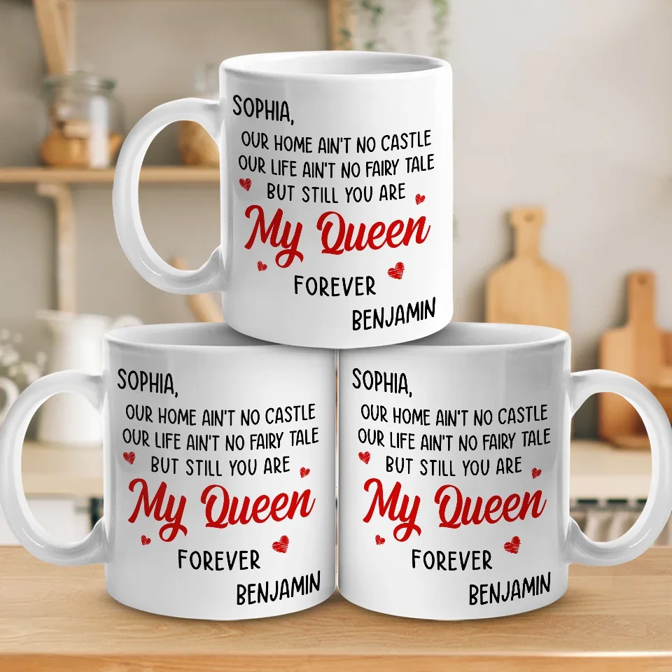 You Are My Queen Forever - Couple Personalized Custom Mug - Gift For Husband Wife, Anniversary - Image 4