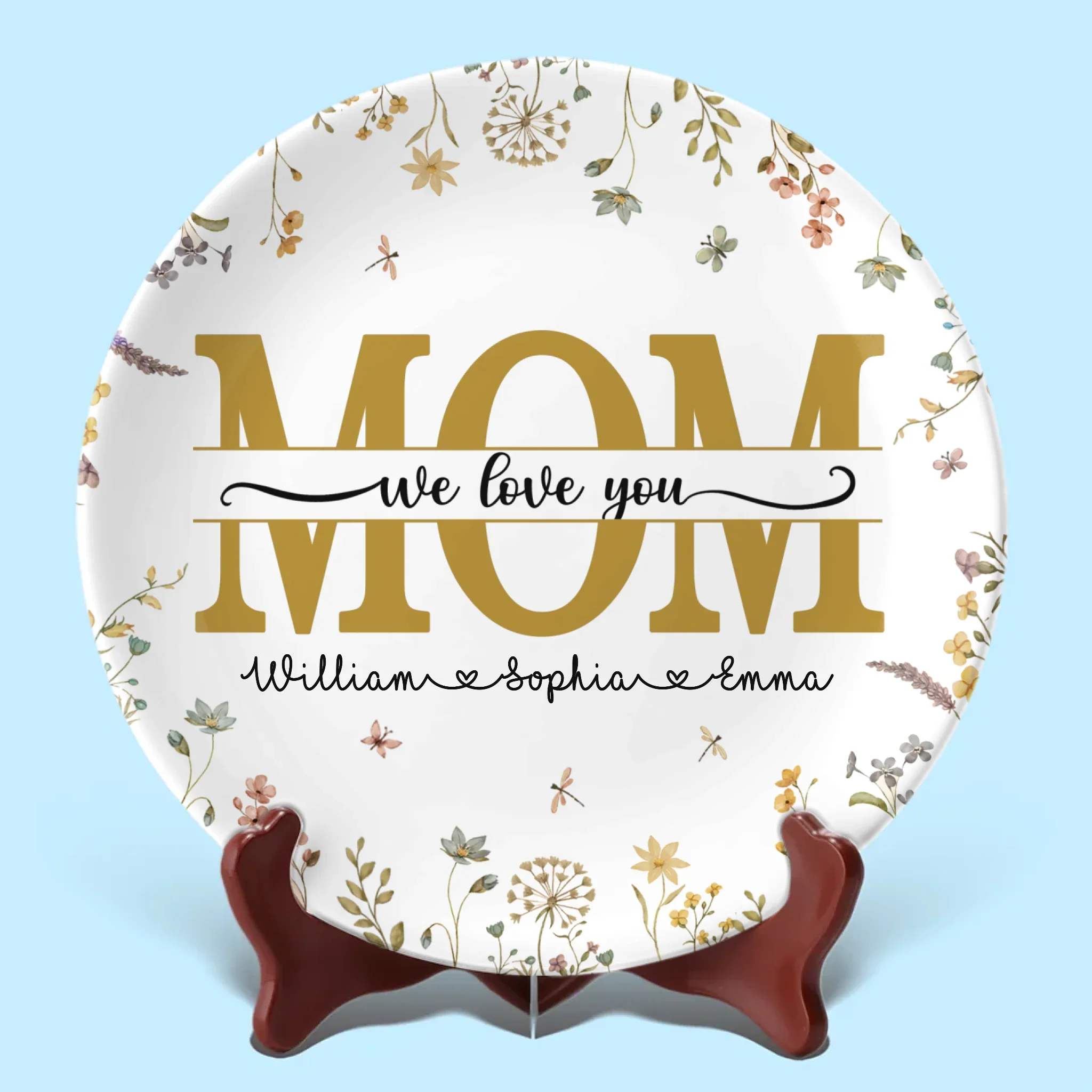 You Are Our Heart, Mom - Family Personalized Custom Ceramic Plate - Mother's Day, Gift For Mom, Grandma - Image 2