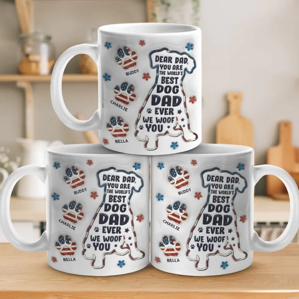 You Are The World's Best Dog Dad Ever - Dog Personalized Custom 3D Inflated Effect Printed Mug - Father's Day, Gift For Pet Owners, Pet Lovers - Image 4