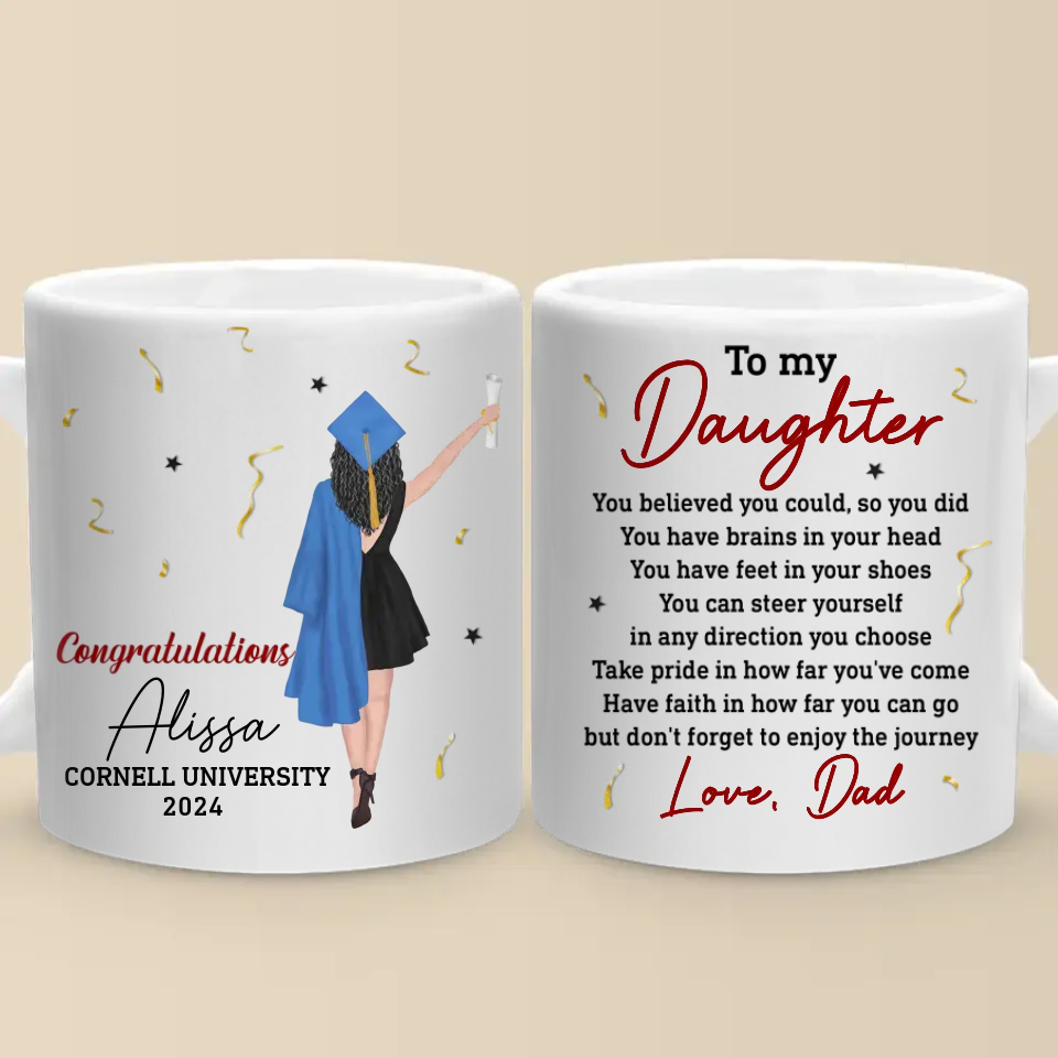 You Believe You Could, So You Did - Family Personalized Custom Mug - Graduation Gift For Family Members, Siblings, Brothers, Sisters - Image 2