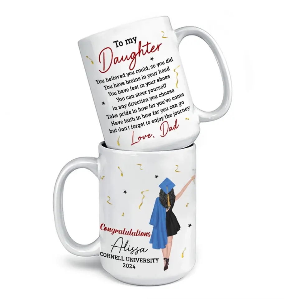 You Believe You Could, So You Did - Family Personalized Custom Mug - Graduation Gift For Family Members, Siblings, Brothers, Sisters - Image 4