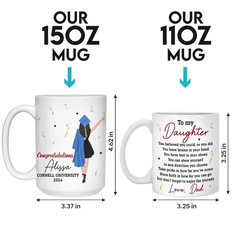 You Believe You Could, So You Did - Family Personalized Custom Mug - Graduation Gift For Family Members, Siblings, Brothers, Sisters - Image 5