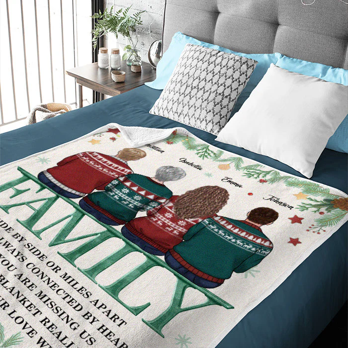You Can Feel Our Love - Family Personalized Custom Blanket - Christmas Gift For Christmas Gift For Siblings, Brothers, Sisters - Image 5