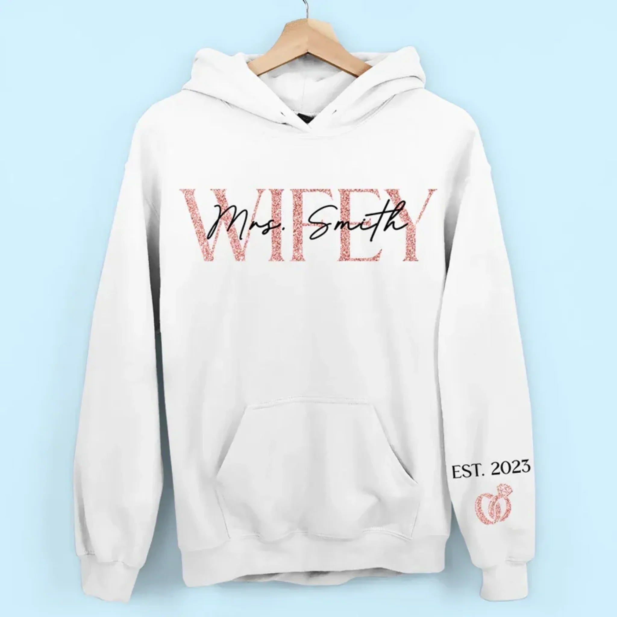 Custom Unisex Sweatshirt, Hoodie With Design On Sleeve - Personalized Gifts For Husband And Wife, Him And Her - You Complete Me - Image 6
