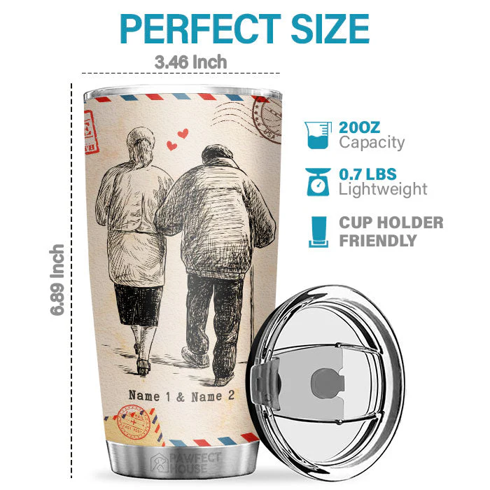 You Give Me Feelings I Can't Put Into Words & I'm Proud To Be Yours - Personalized Tumbler - To My Wife, Gift For Wife, Anniversary, Engagement, Wedding, Marriage Gift - Image 2