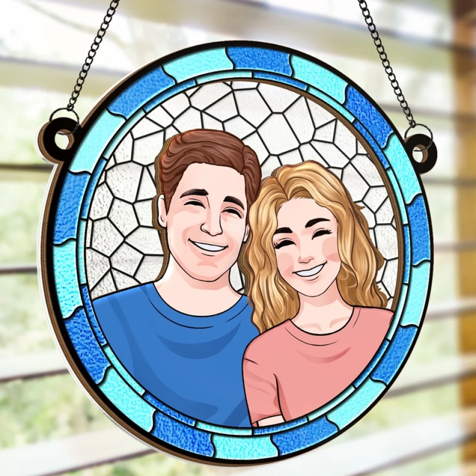 You Had Me At Hello - Couple Personalized Window Hanging Suncatcher Ornament - Christmas Gift For Husband Wife, Anniversary - Image 4