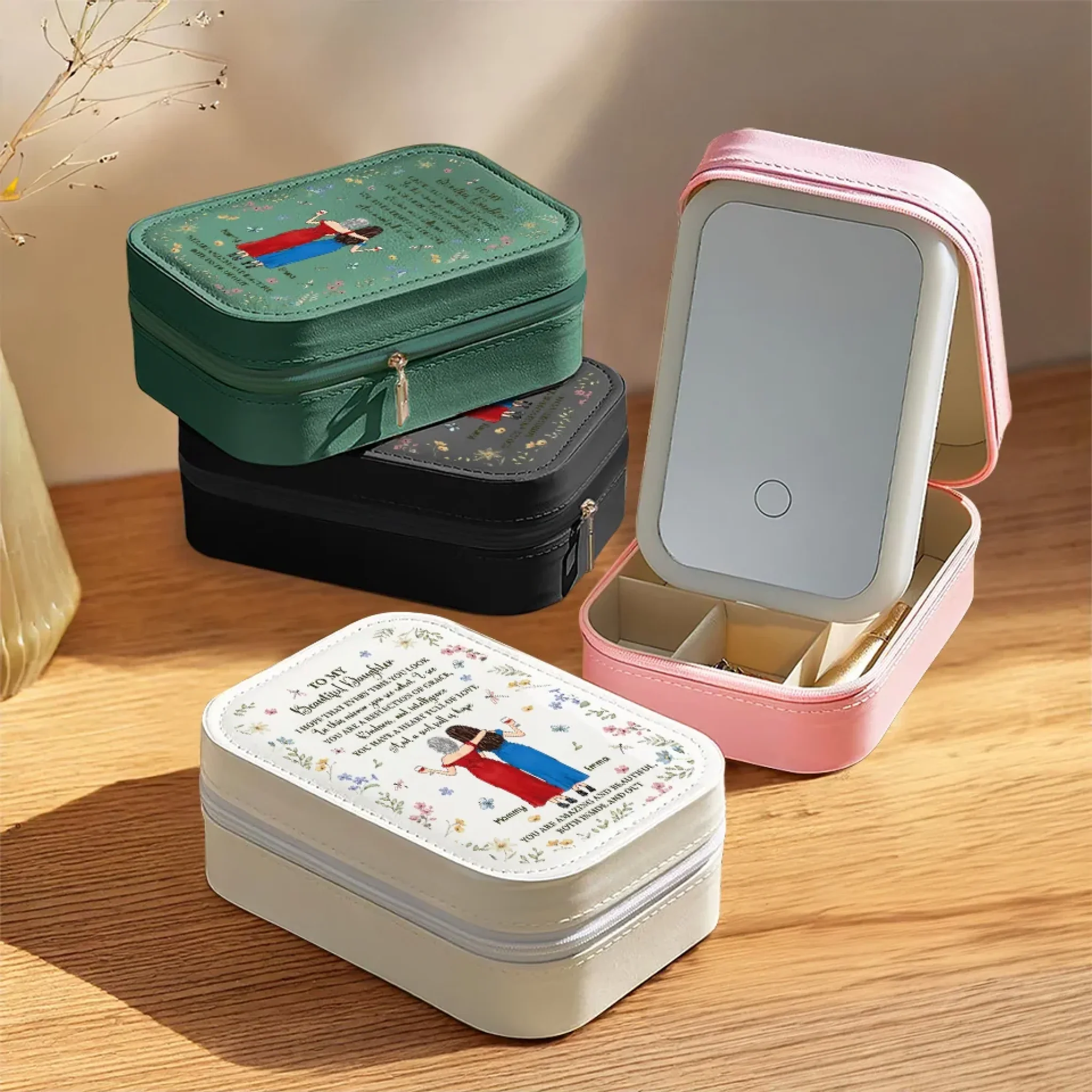 You Have A Heart Full Of Love - Family Personalized Custom Jewelry Box LED Makeup - Gift For Mom, Daughter - Image 4