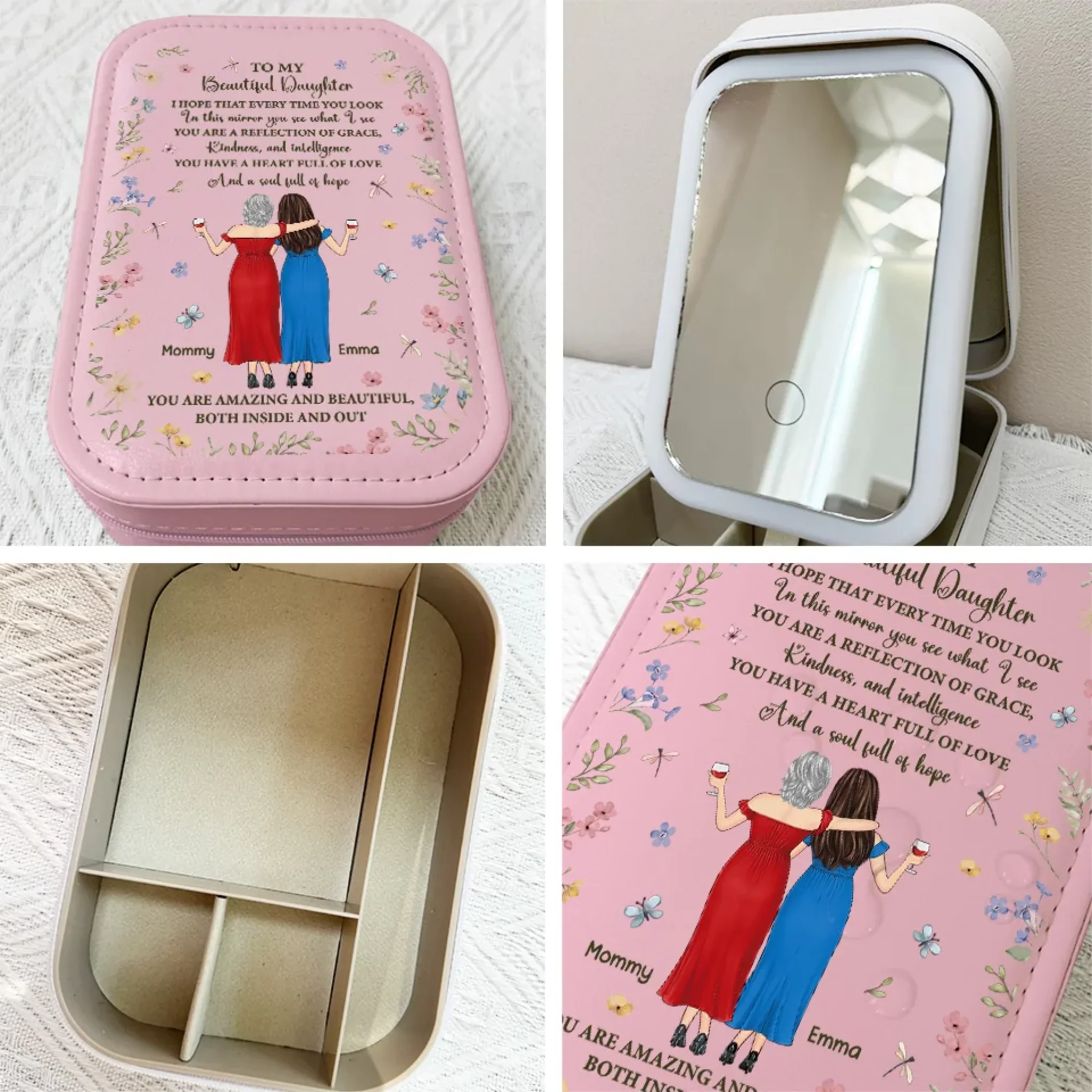 You Have A Heart Full Of Love - Family Personalized Custom Jewelry Box LED Makeup - Gift For Mom, Daughter - Image 6