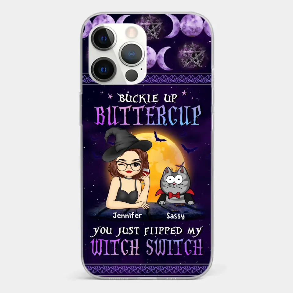 You Just Flipped My Witch Switch - Cat Personalized Custom Clear Phone Case - Halloween Gift For Pet Owners, Pet Lovers - Image 15