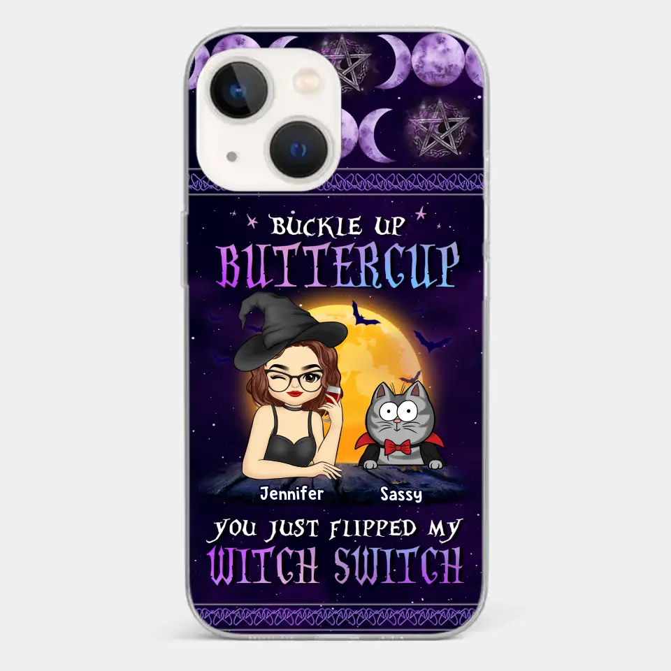 You Just Flipped My Witch Switch - Cat Personalized Custom Clear Phone Case - Halloween Gift For Pet Owners, Pet Lovers - Image 17
